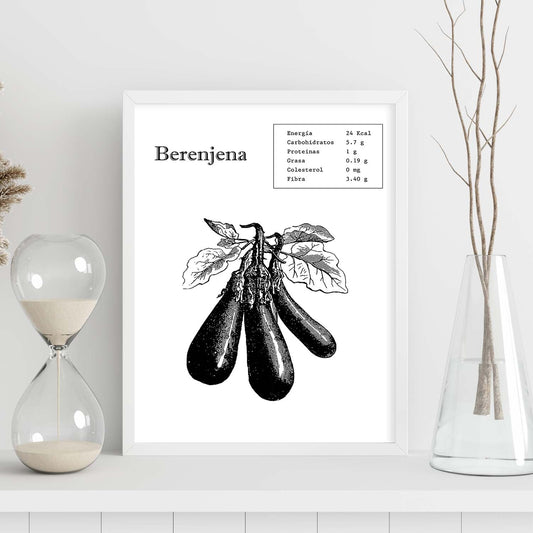 Poster de Berenjena. Láminas de frutas y verduras.-Artwork-Nacnic-Nacnic Estudio SL