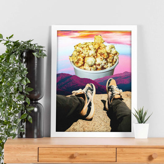 Lamina artistica decorativa con ilustración de Palomitas de maíz estilo Collage-Artwork-Nacnic-Nacnic Estudio SL