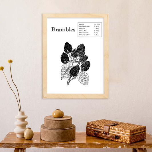Poster de Brambles. Láminas de frutas y verduras en inglés.-Artwork-Nacnic-Nacnic Estudio SL