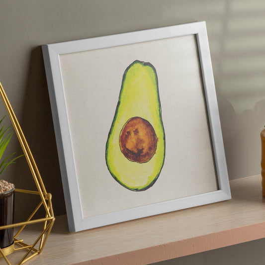 Poster cuadrado de Aguacate. Lámina de frutas y verduras de forma cuadrada, ilustrada con dibujos a color.-Artwork-Nacnic-Nacnic Estudio SL