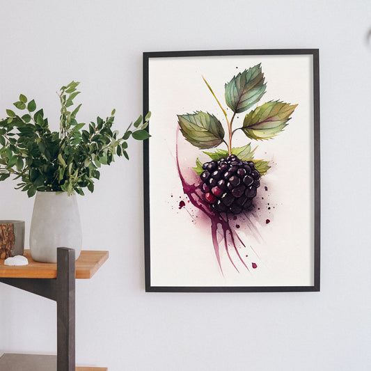 Nacnic minimalist Blackberry. Aesthetic Wall Art Prints for Bedroom or Living Room Design.-Artwork-Nacnic-A4-Sin Marco-Nacnic Estudio SL