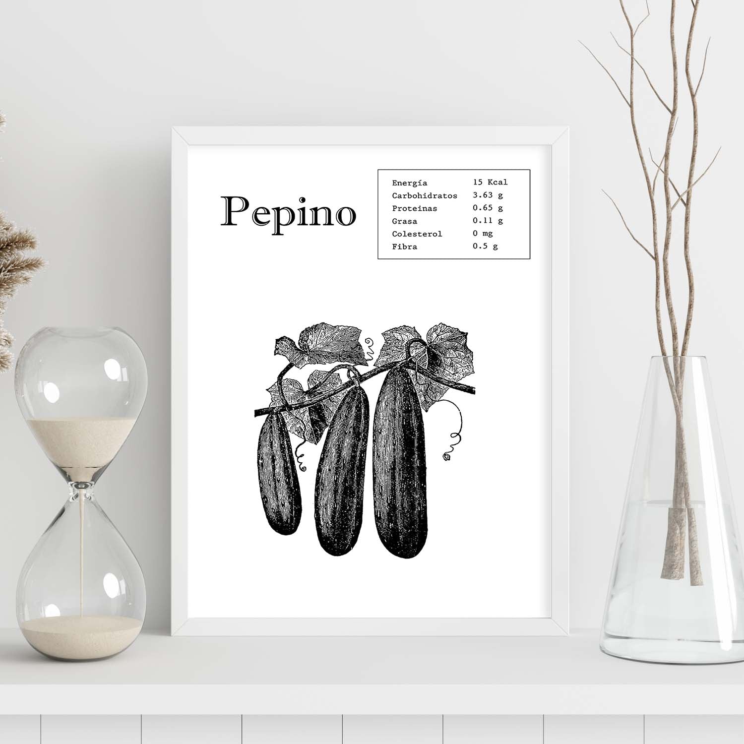 Poster de Pepino. Láminas de frutas y verduras.-Artwork-Nacnic-Nacnic Estudio SL