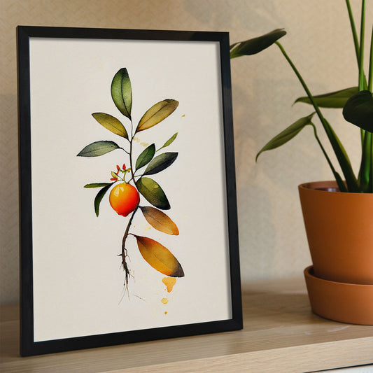 Nacnic minimalist Kumquat_2. Aesthetic Wall Art Prints for Bedroom or Living Room Design.-Artwork-Nacnic-A4-Sin Marco-Nacnic Estudio SL