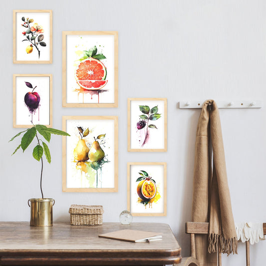 Nacnic Láminas de Frutas Acuarela Set_01