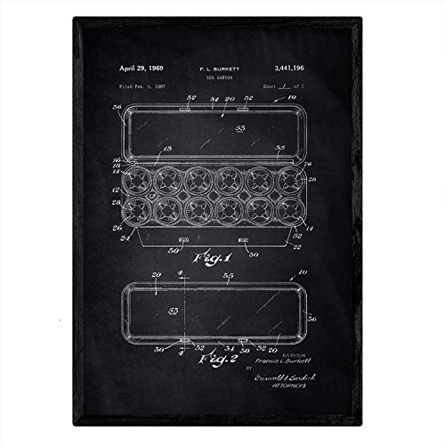 Poster con patente de Caja de huevos 1. Lámina con diseño de patente antigua-Artwork-Nacnic-Nacnic Estudio SL
