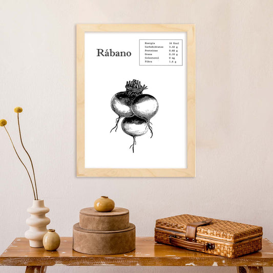 Poster de Rábano. Láminas de frutas y verduras.-Artwork-Nacnic-Nacnic Estudio SL