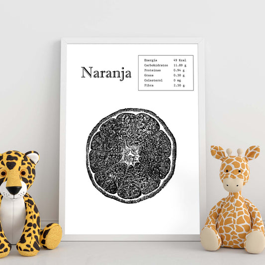 Poster de Naranja. Láminas de frutas y verduras.-Artwork-Nacnic-Nacnic Estudio SL