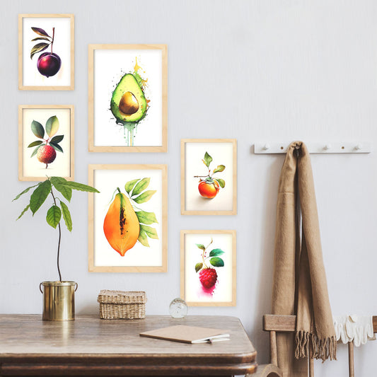 Nacnic Láminas de Frutas Acuarela Set_06