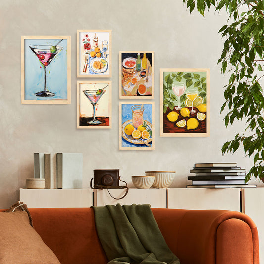 Nacnic Set de 6 Láminas de Bebidas para Amantes de la Comida