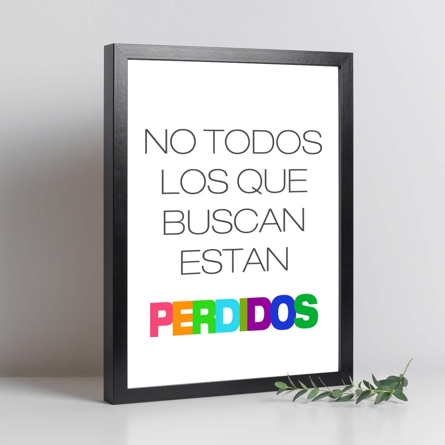 Poster con mensaje feliz. Lámina No todos los que buscan.-Artwork-Nacnic-Nacnic Estudio SL