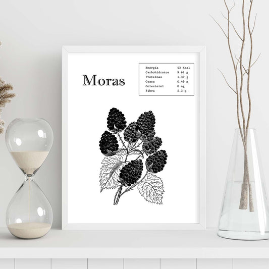 Poster de Moras. Láminas de frutas y verduras.-Artwork-Nacnic-Nacnic Estudio SL