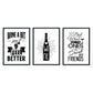 Set de láminas de Vino. Posters de Vino y Bodega. Vino Blanco y Negro 1.-Artwork-Nacnic-Nacnic Estudio SL