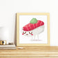 Poster cuadrado de sushi. Lámina Sushi wasabi, con dibujos de sushi, onigiri, y otras comidas japonesas.-Artwork-Nacnic-Nacnic Estudio SL