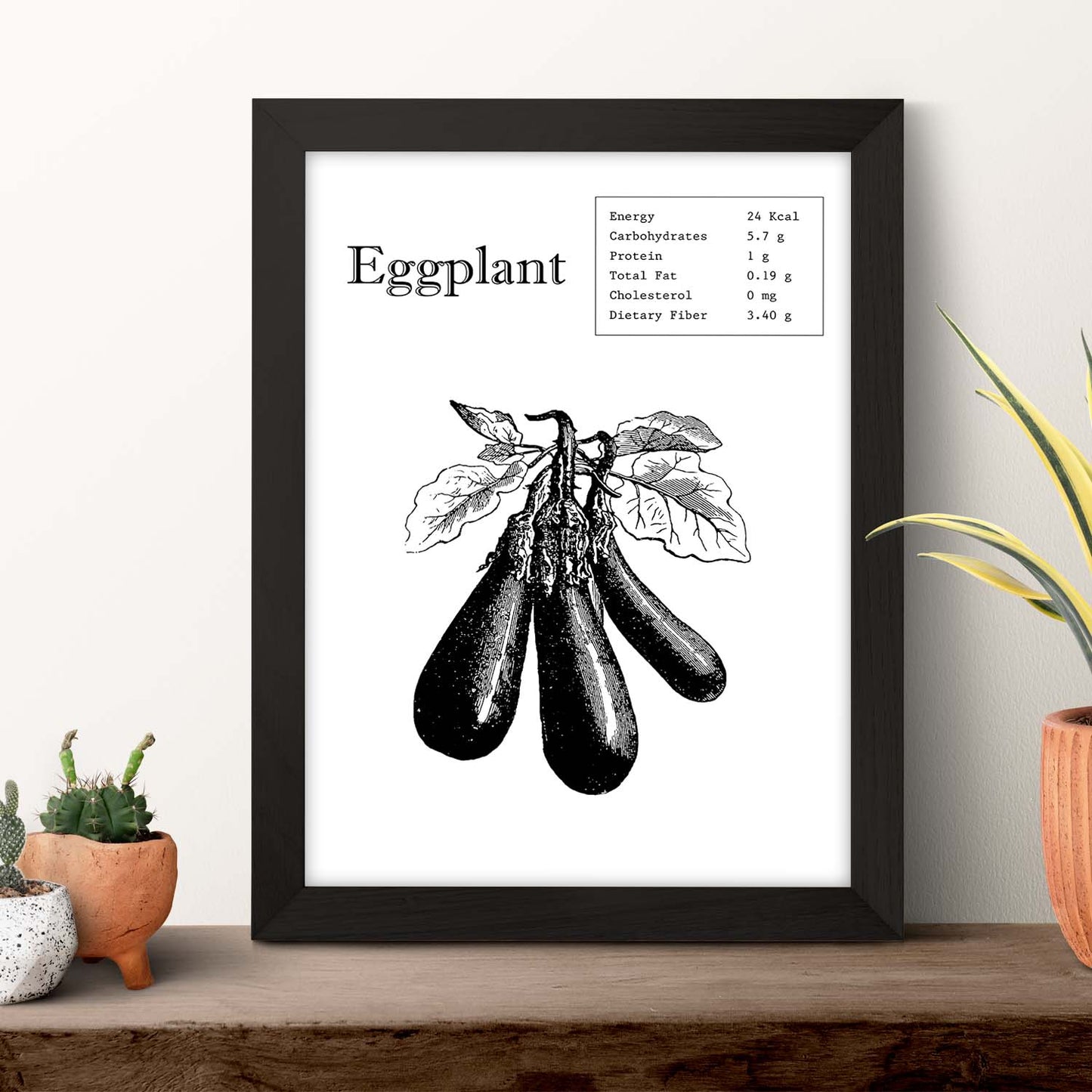 Poster de Eggplant. Láminas de frutas y verduras en inglés.-Artwork-Nacnic-Nacnic Estudio SL
