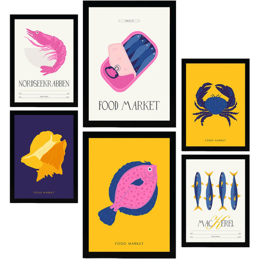 Food and Plants Posters. Seafood. Nature and Botany-Artwork-Nacnic-Nacnic Estudio SL