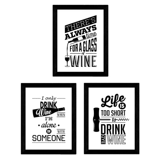 Set de láminas de vino. Posters de vino y bodega. Vino blanco y negro 3.-Artwork-Nacnic-Nacnic Estudio SL