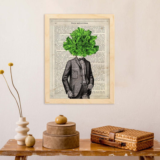 Poster de verduras humanas. Lámina Mr. Green. Cuadros de humanos con cabezas de verdura.-Artwork-Nacnic-Nacnic Estudio SL