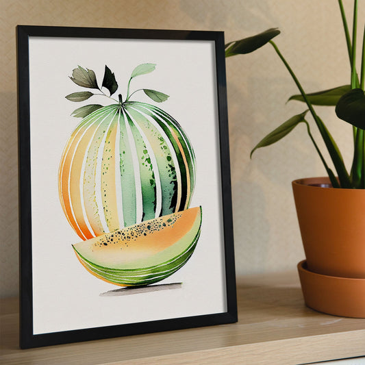 Nacnic minimalist Melon_2. Aesthetic Wall Art Prints for Bedroom or Living Room Design.-Artwork-Nacnic-A4-Sin Marco-Nacnic Estudio SL