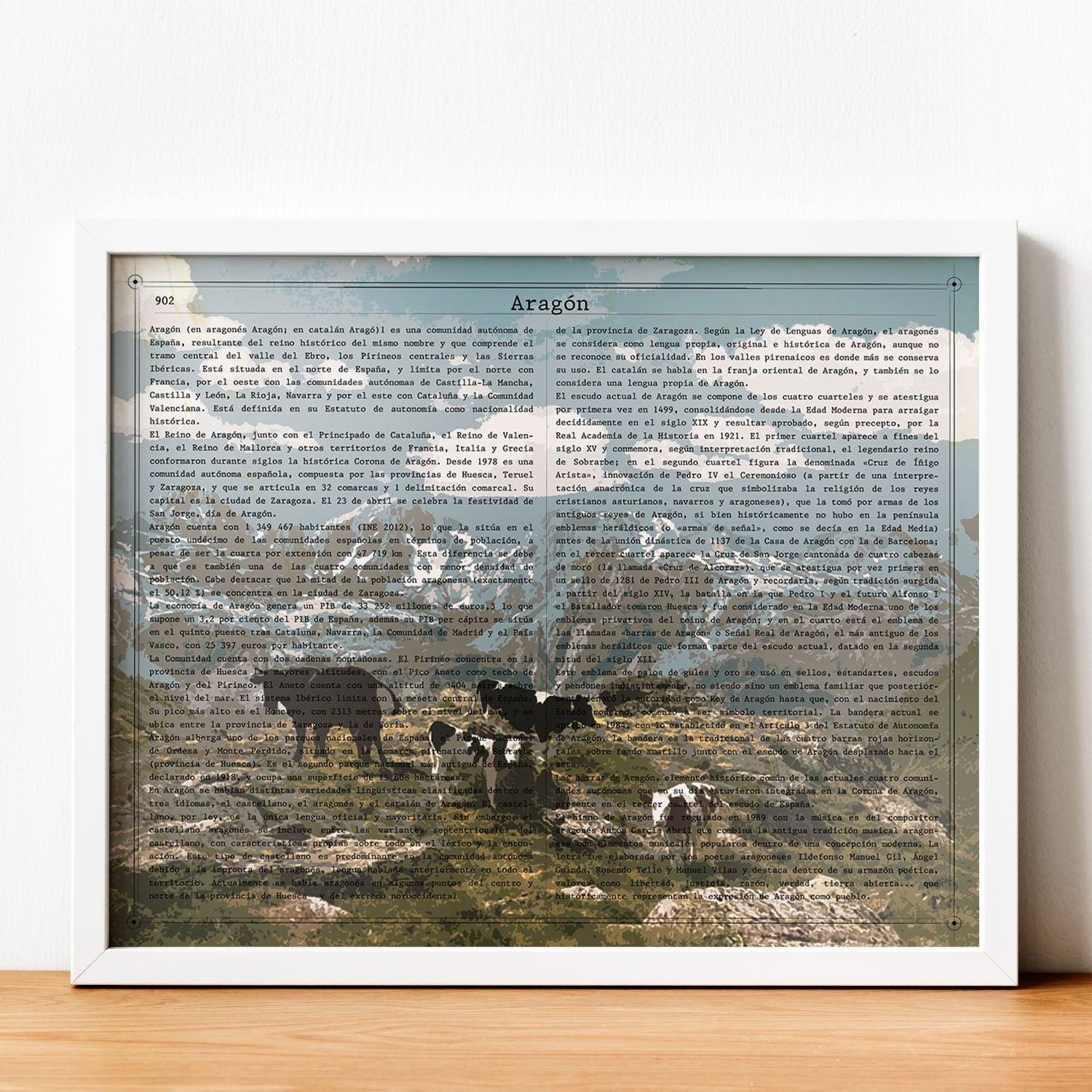 Poster de Aragon. Láminas de comunidades autónomas de España.-Artwork-Nacnic-Nacnic Estudio SL