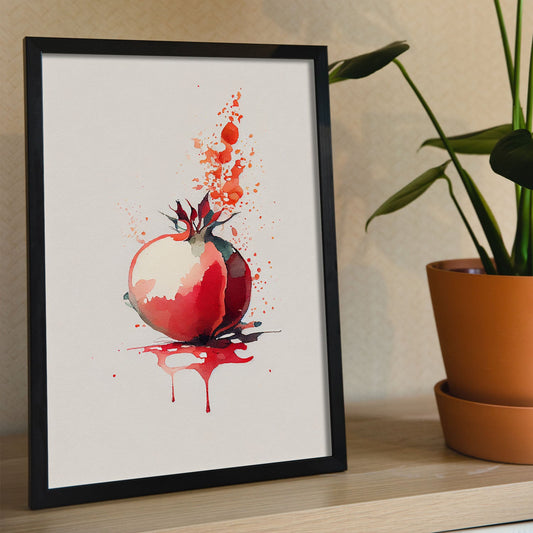 Nacnic minimalist Pomegranate_2. Aesthetic Wall Art Prints for Bedroom or Living Room Design.-Artwork-Nacnic-A4-Sin Marco-Nacnic Estudio SL