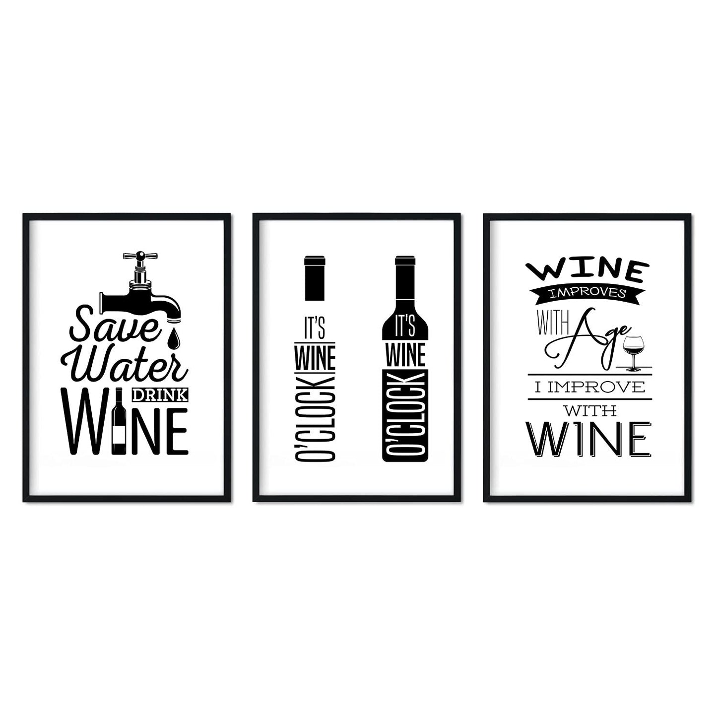 Set de láminas de vino. Posters de vino y bodega. Vino blanco y negro 2.-Artwork-Nacnic-Nacnic Estudio SL