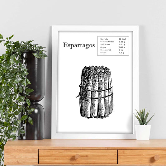 Poster de Esparragos. Láminas de frutas y verduras.-Artwork-Nacnic-Nacnic Estudio SL
