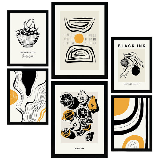 Thick Black Ink Posters. Fruits. Artistic and Abstract Aesthetic-Artwork-Nacnic-Nacnic Estudio SL