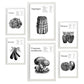 Set de 6 posters de Vegetales. Colección de láminas con estética collage para la Tamaños A3 y A4. .-Artwork-Nacnic-Marco Blanco-Nacnic Estudio SL