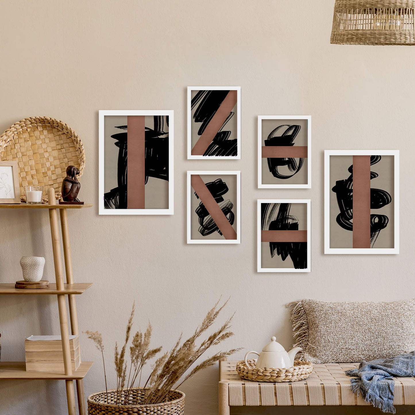 Nacnic Set de 6 Artesanía utópica Posters. En Resúmenes de forma. Estampados decorativos estéticos para su sala de estar, dormitorio, hogar Tamaños A4 y A3