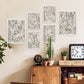 Nacnic Set de 6 Láminas Abstractas de Flores con Volantes