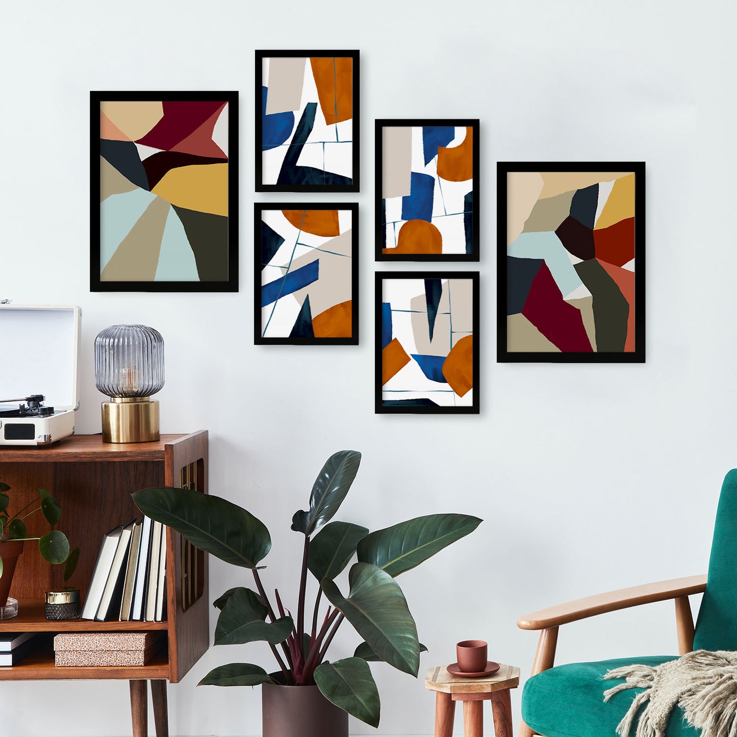 Nacnic Set de 6 Bordes de colores Posters. En Resúmenes de forma. Estampados decorativos estéticos para su sala de estar, dormitorio, hogar Tamaños A4 y A3