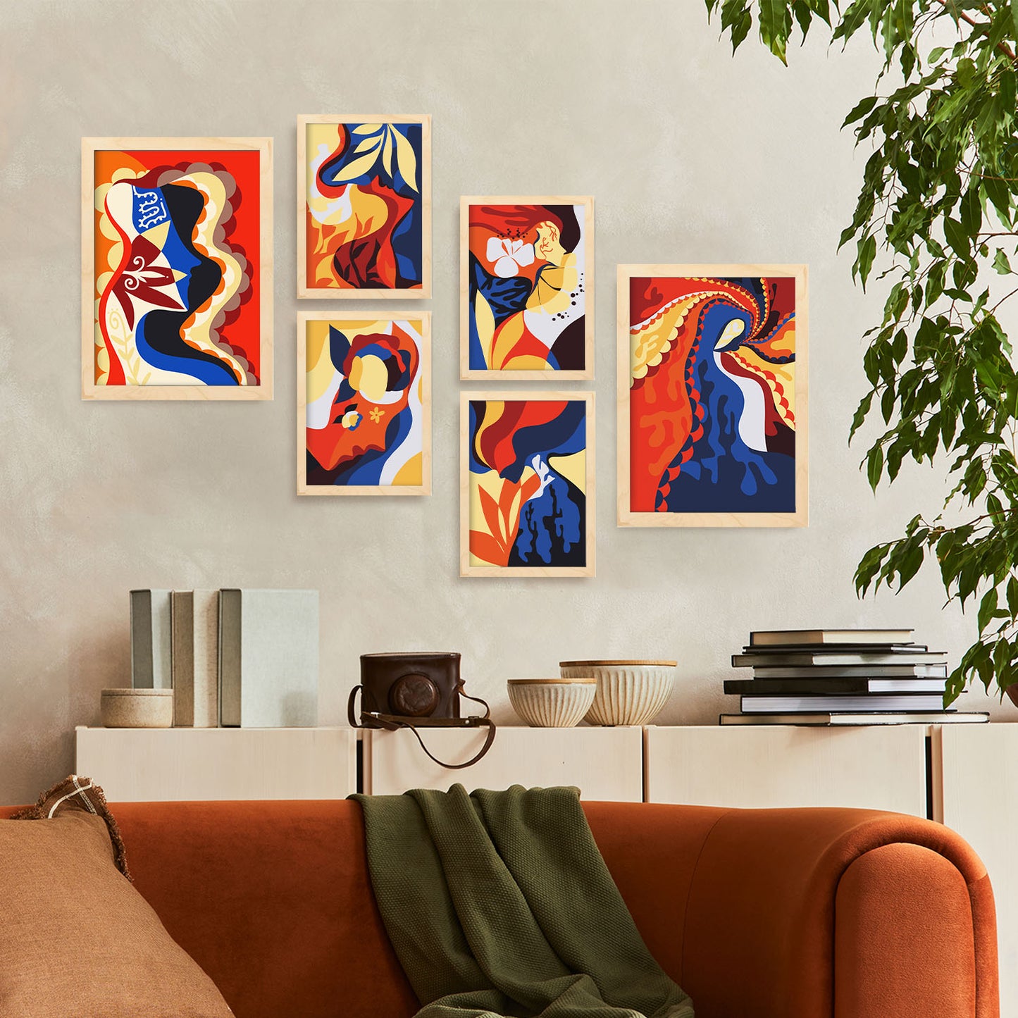 Nacnic Set de 6 Rococo Arts 2 Posters. En Abstracto femenino. Estampados decorativos estéticos para su sala de estar, dormitorio, hogar Tamaños A4 y A3