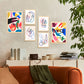 Nacnic Set de 6 Láminas de Flores Abstractas en Turquesa