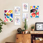 Nacnic Set de 6 Láminas de Flores Abstractas en Turquesa