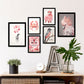 Set de 6 Láminas de Animales Rosados Nacnic