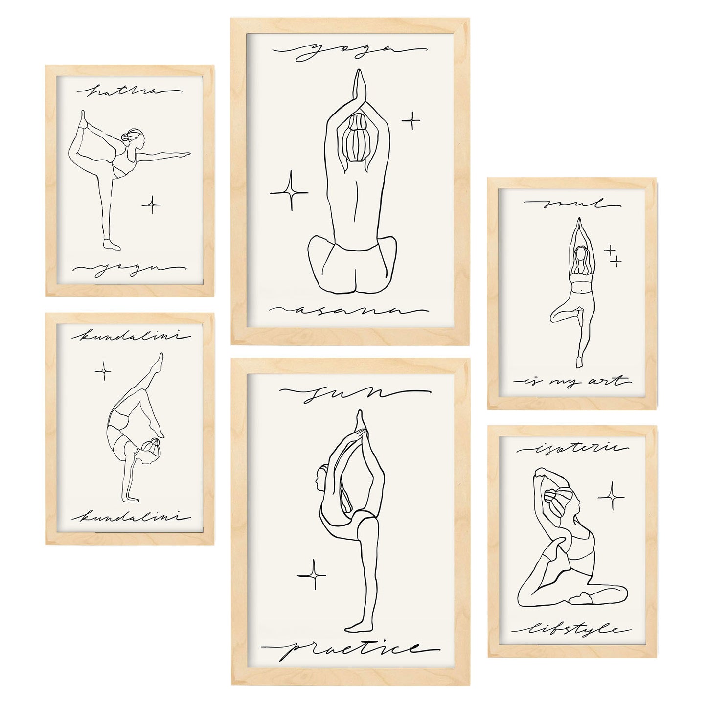 Conjunto de 6 Láminas de Musas de Yoga Nacnic