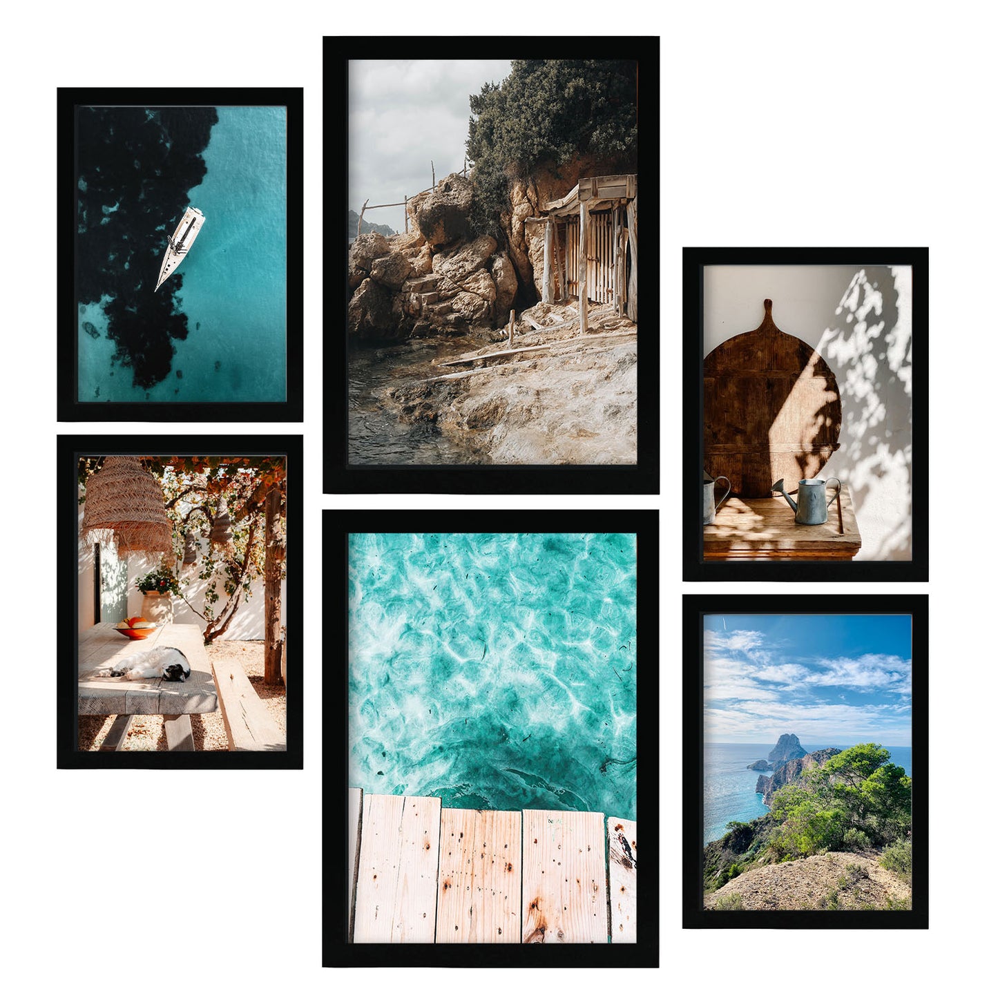 Set de 6 Láminas de Fotografía de Ibiza Nacnic