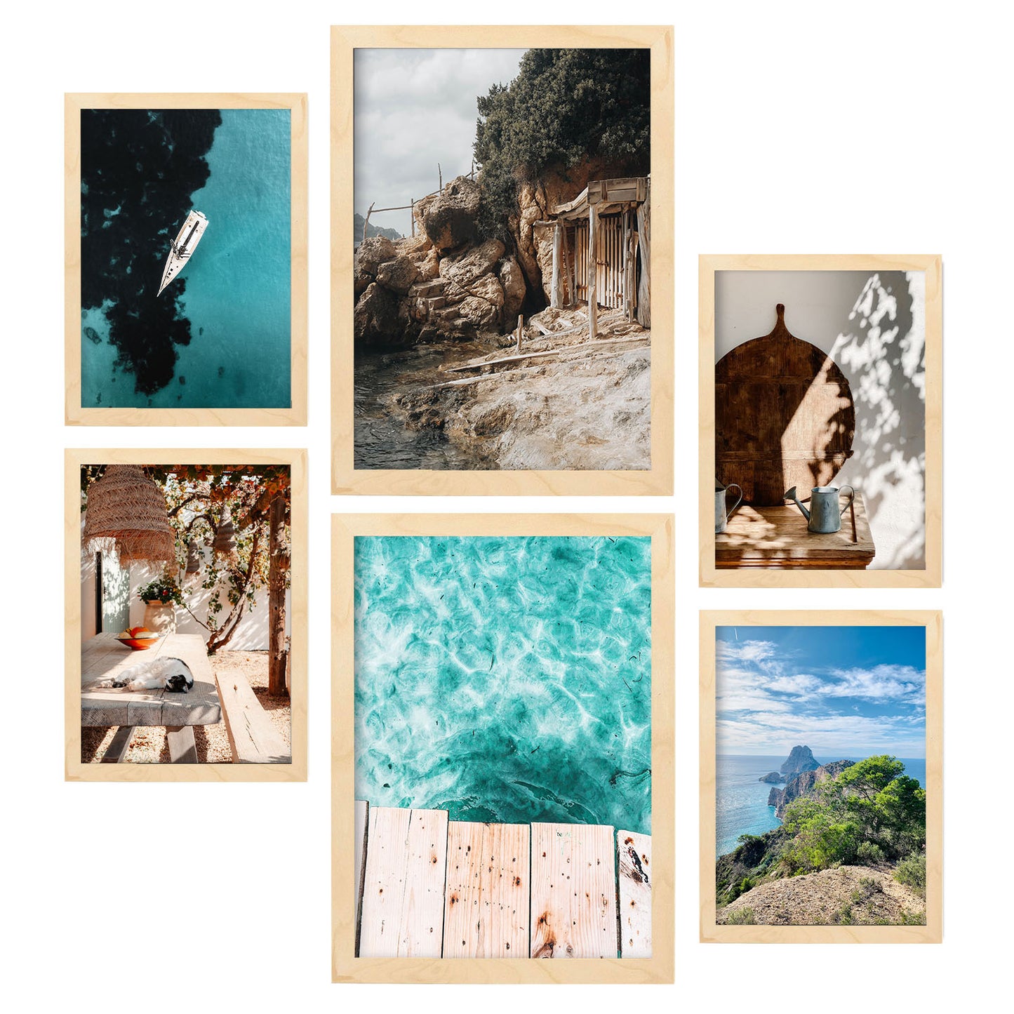 Set de 6 Láminas de Fotografía de Ibiza Nacnic
