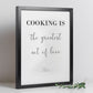 Set de 4 Cuadros Frases de Cocina Mensajes Póster Impresión Ilustración Letreros en Blanco y Negro Estilo moderno para decorar Cocina, Despensa, Comedor, Restaurante
