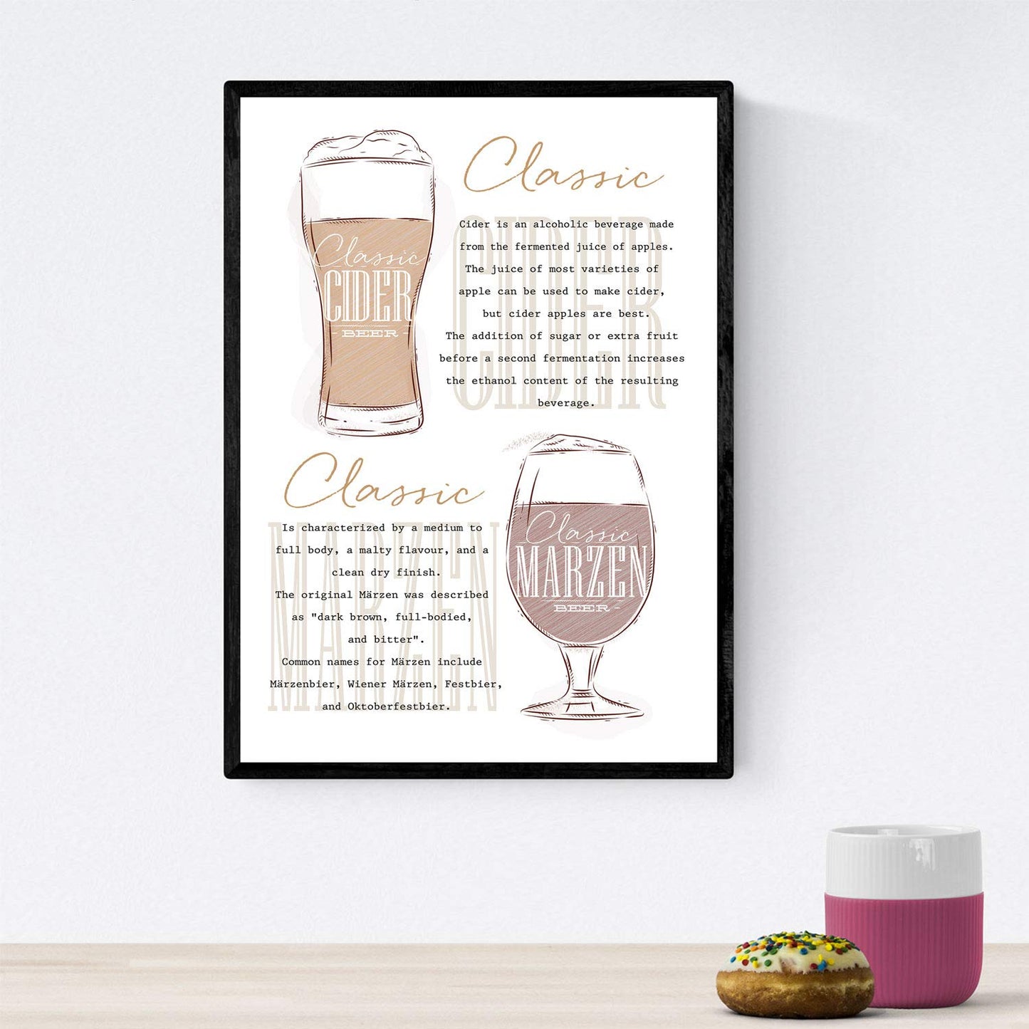 Pack de posters de cervezas y chupitos. Láminas de Cervezas. Posters de alcohol y bebidas para bares.-Artwork-Nacnic-Nacnic Estudio SL