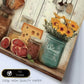 Set de 2 Cuadros de Cocina Rústica Impresión Ilustración en Estilo Campestre Arte de Pared para Decoración de Cocina, Despensa, Comedor, Restaurante
