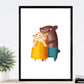 Set de 2 láminas de osos abrazo y cafe ,en .-Artwork-Nacnic-Nacnic Estudio SL