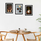 Set de 3 Cuadros de Café Tostado Ilustración impresa en estilo Fotográfico para decorar las paredes de Cocina, Despensa, Comedor, Restaurante, Cafetería