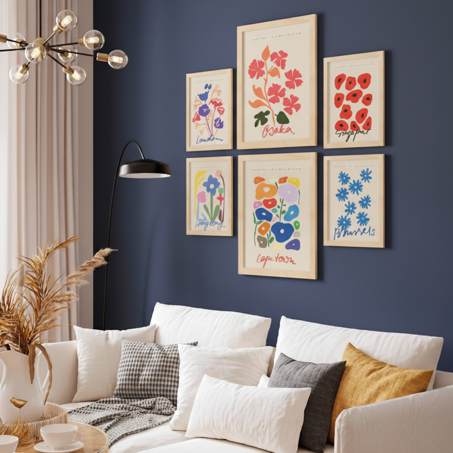 Set de 6 láminas de Collage Floral