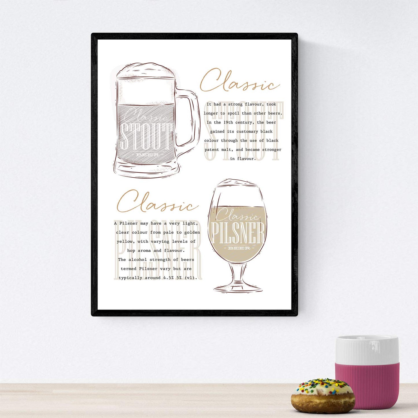 Pack de posters de cervezas y chupitos. Láminas de Cervezas 2. Posters de alcohol y bebidas para bares.-Artwork-Nacnic-Nacnic Estudio SL
