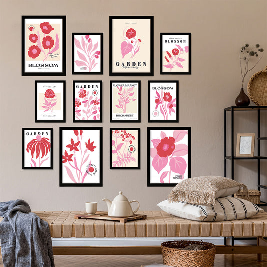 Conjunto de 12 impresiones botánicas - sin marco - Exquisito diseño botánico, estilo cautivador  - Perfecto para decoración del hogar, arte de pared, póster y decoración de pared.