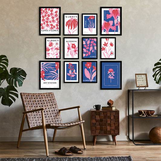 Conjunto de 5 impresiones botánicas - 12 piezas: 4 láminas A3 y 8 láminas A4 - Diseño botánico elegante  - Impresiones de arte de pared, póster, decoración de pared.