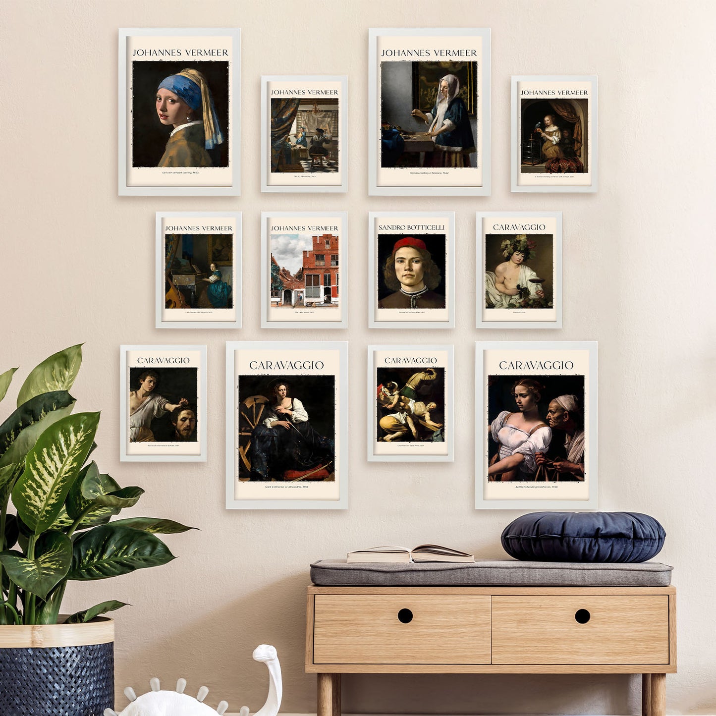 Colección de Obras Maestras: Láminas inspiradas en Vermeer y Caravaggio
