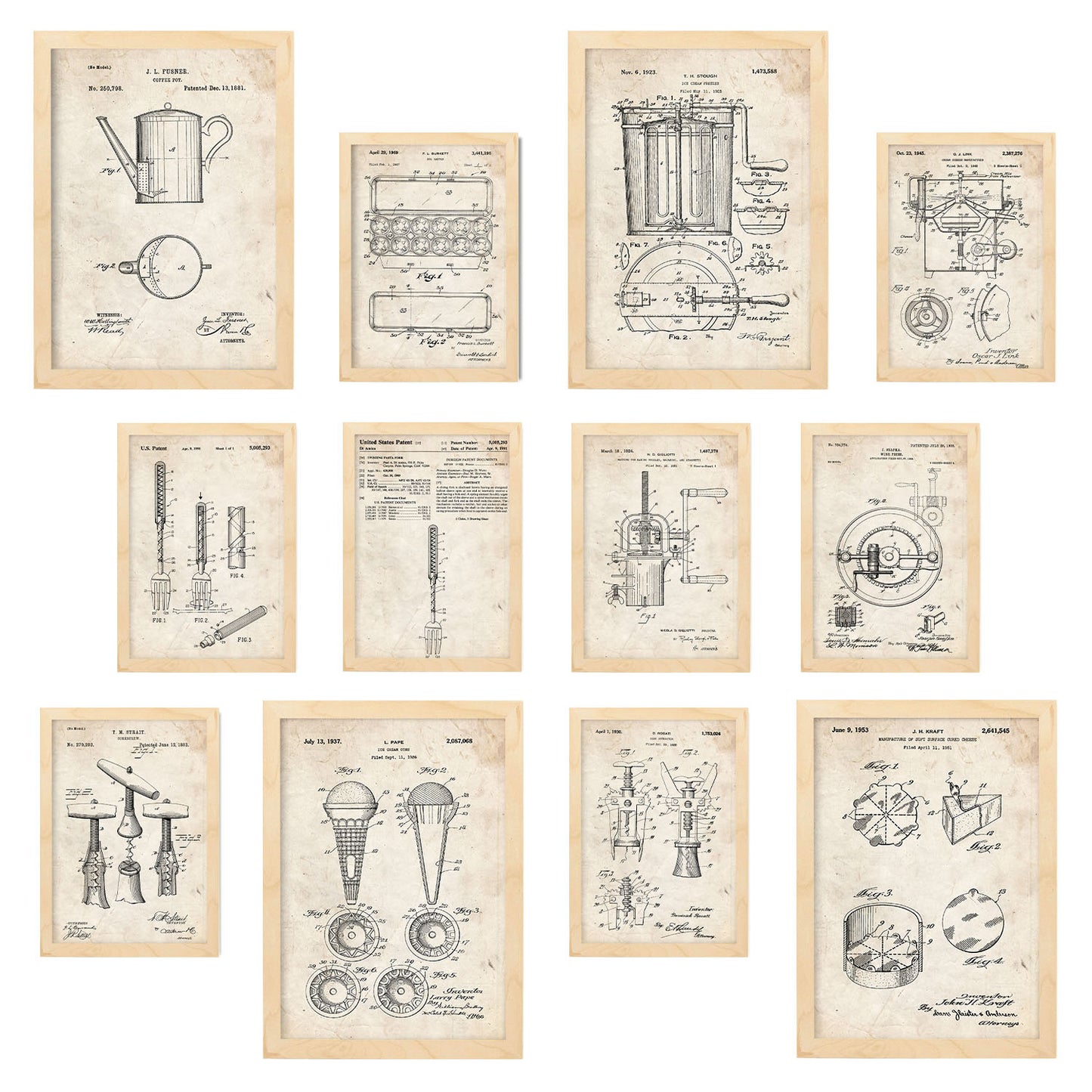 Conjunto de Láminas de Patentes de Cocina con Diseño Único