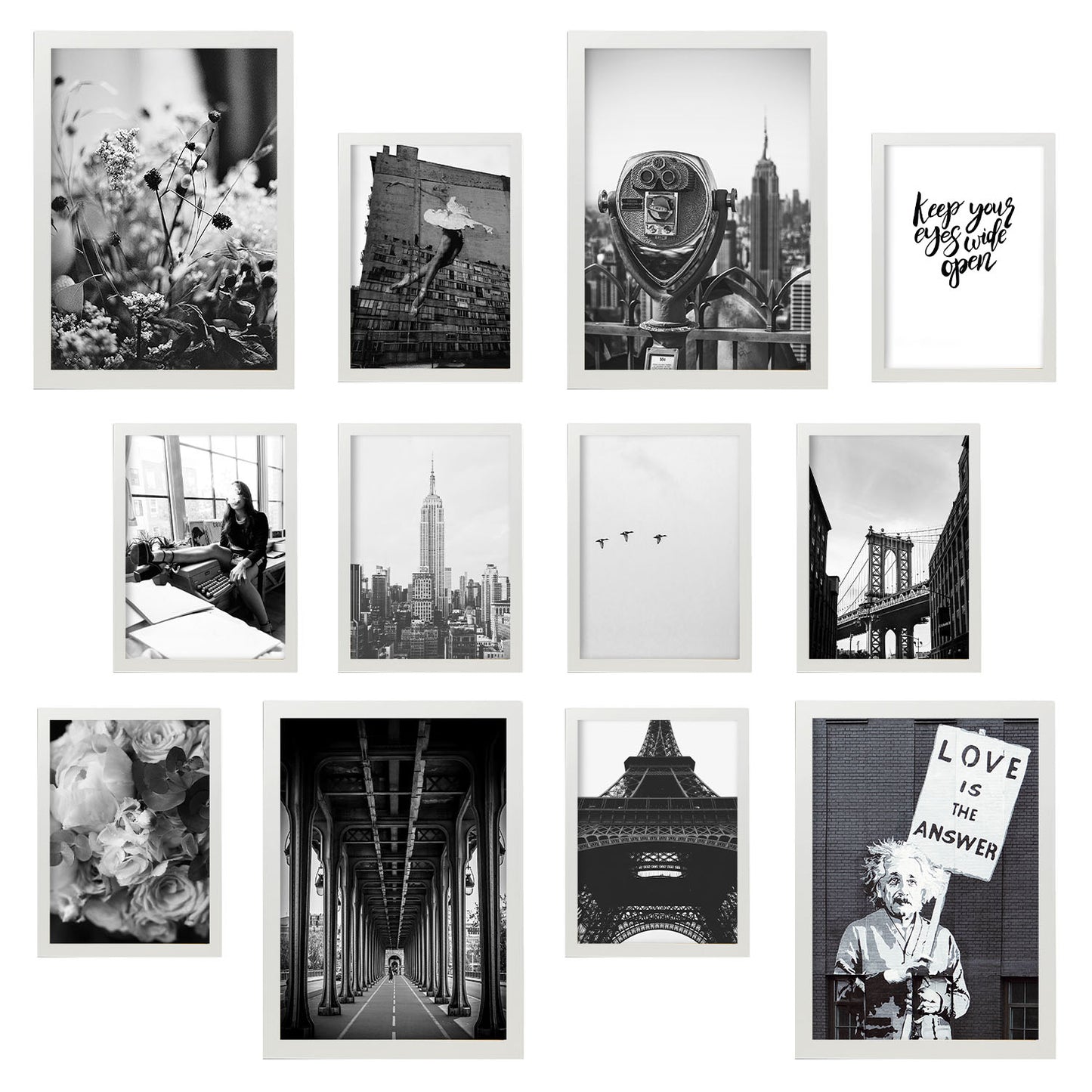 Conjunto Momentos Monocromáticos: 12 Láminas Fotográficas en Blanco y Negro